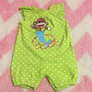 5/$20 Mermaid Sock Monkey Romper